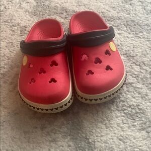 Red  Mickey Mouse Crocs